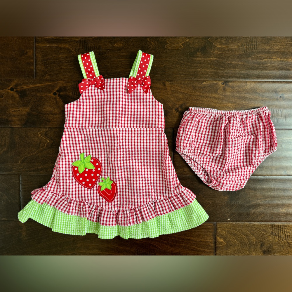 RARE EDITIONS | Toddler Spring Strawberry Dress - 18-24 months